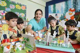 Students engaged in art and craft activities